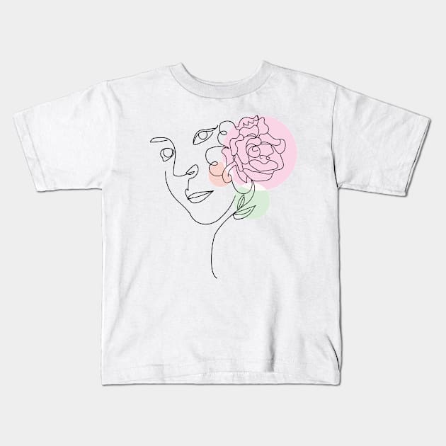 abstract lady, line art woman Kids T-Shirt by princessmi-com